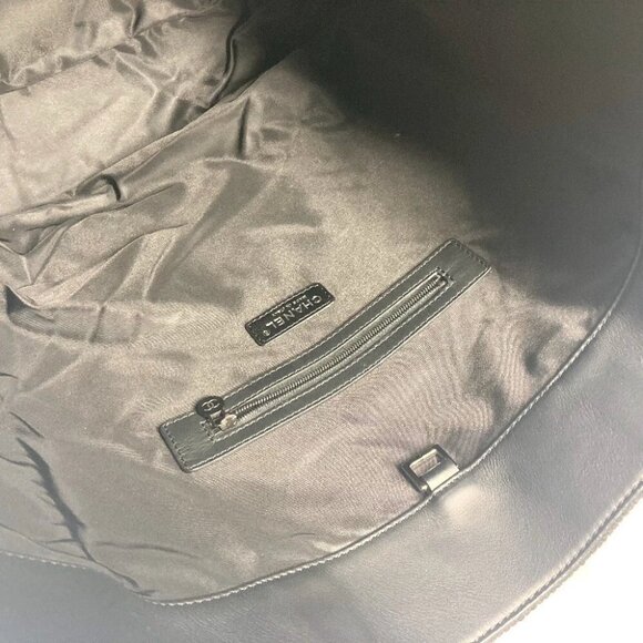 CHANEL CC CC Mark logo Vertical Tote Bag Shoulder Bag Knit / Leather Black - Picture 14 of 16